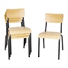Bolero Cantina Side Chairs with Wooden Seat Pad and Backrest Metallic Grey (Pack of 4)