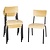 Bolero Cantina Side Chairs with Wooden Seat Pad and Backrest Metallic Grey (Pack of 4)