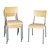 Bolero Cantina Side Chairs with Wooden Seat Pad and Backrest Galvanised (Pack of 4)