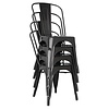 Bolero Bistro Steel Side Chairs Black (Pack of 4)