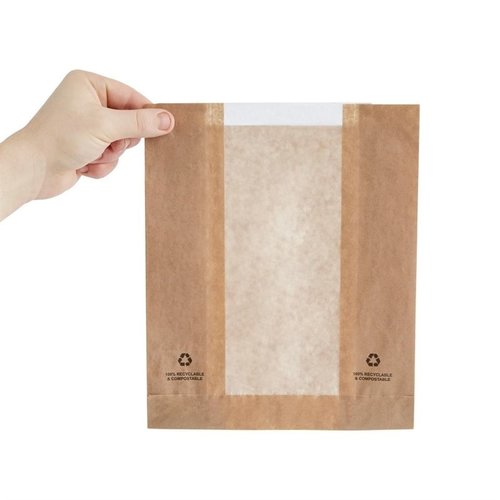Fiesta Green Fiesta Compostable Food Bags with Glassine Windows (Pack of 1000)