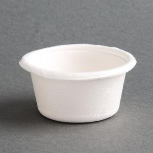 Fiesta Green Fiesta Compostable Bagasse Condiment Pots 59ml (Pack of 1000) Fiesta Green Fiesta Compostable Bagasse Condiment Pots 59ml (Pack of 1000)
