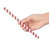 Fiesta Green Fiesta Compostable Individually Wrapped Paper Smoothie Straws Red Stripes (Pack of 250)