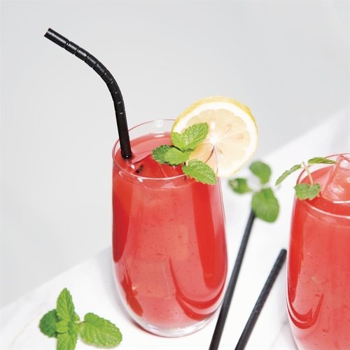 Fiesta Green Fiesta Compostable Individually Wrapped Bendy Paper Straws Black (Pack of 250)
