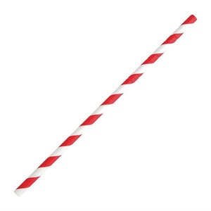 Fiesta Green Fiesta Compostable Bendy Paper Straws Red Stripes (Pack of 250)