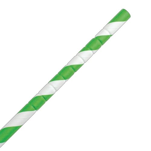 Fiesta Green Fiesta Compostable Bendy Paper Straws Green Stripes (Pack of 250)