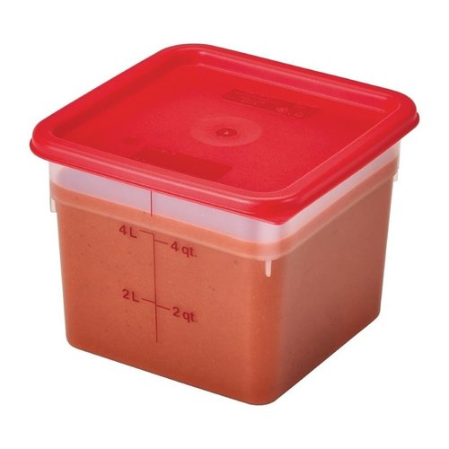 Cambro Camsquare Food Storage Container Lid Red Cambro Camsquare Food Storage Container Lid Red