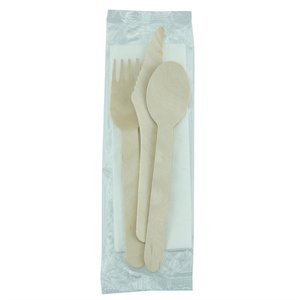 eGreen Individually Biofilm Wrapped 4-in-1 Wooden Cutlery Set (Pack of 250) eGreen Individually Biofilm Wrapped 4-in-1 Wooden Cutlery Set (Pack of 250)