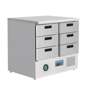 Polar Refrigeration  Stół chłodniczy 6 szuflad, 240 L, od 2 °C do 8 °C, agregat na dole Polar Refrigeration  Stół chłodniczy 6 szuflad, 240 L, od 2 °C do 8 °C, agregat na dole