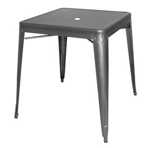 Bolero Wyprzedaż - Bistro Kwadratowy Stół Stalowy Gun Metal 668mm Bolero Wyprzedaż - Bistro Kwadratowy Stół Stalowy Gun Metal 668mm