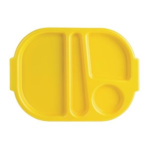 Olympia Kristallon Small Polycarbonate Compartment Food Trays Yellow 322mm Olympia Kristallon Small Polycarbonate Compartment Food Trays Yellow 322mm