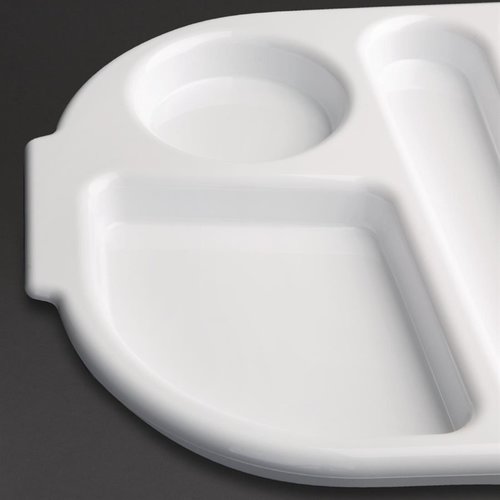 Olympia Kristallon Small Polycarbonate Compartment Food Trays White 322mm Olympia Kristallon Small Polycarbonate Compartment Food Trays White 322mm