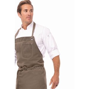 Chef Works Urban Dorset Antique Wide Chefs Fartuch na szelkach, ziemisty brąz