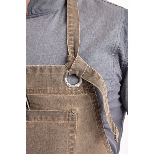 Chef Works Urban Dorset Antique Wide Chefs Fartuch na szelkach, ziemisty brąz