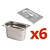 Vogue Stainless Steel Gastronorm Pan 1/9 100 mm (Pack of 6)