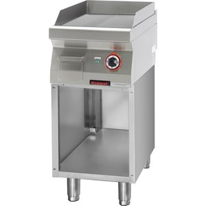 XXLselect Electric Griddle 396 x 560 mm, Ribbed, Chromed, 4,8 kW, 400V on Half-Open Base XXLselect Electric Griddle 396 x 560 mm, Ribbed, Chromed, 4,8 kW, 400V on Half-Open Base