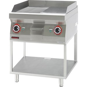 XXLselect Elektryczna płyta grillowa 596 x 560 mm, gładka/ryflowana, chromowana, 8 kW, 400V na podstawie otwartej XXLselect Elektryczna płyta grillowa 596 x 560 mm, gładka/ryflowana, chromowana, 8 kW, 400V na podstawie otwartej