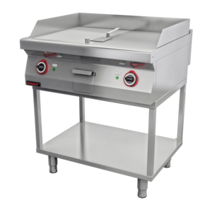 XXLselect Electric Griddle 796 x 560 mm, Smooth/Ribbed, Chromed, 9,60 kW, 400V on Open Base XXLselect Electric Griddle 796 x 560 mm, Smooth/Ribbed, Chromed, 9,60 kW, 400V on Open Base
