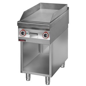 XXLselect Elektryczna płyta grillowa 446 x 726 mm, gładka, chromowana, 6 kW, 400V na podstawie półotwartej XXLselect Elektryczna płyta grillowa 446 x 726 mm, gładka, chromowana, 6 kW, 400V na podstawie półotwartej