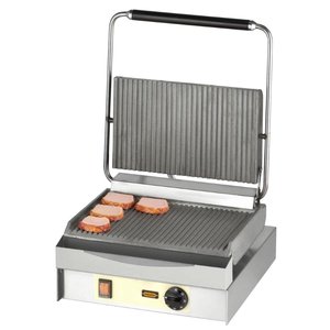 Neumarker Single Cast Iron Contact Grill, Grooved Grill Plate, 360 x 230 mm, 3,4 kW Neumarker Single Cast Iron Contact Grill, Grooved Grill Plate, 360 x 230 mm, 3,4 kW