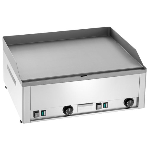 Neumarker Countertop Electric Cast Iron Griddle 650 x 480 mm, Smooth, 2 Heating Zones, 6 kW, 400V, 50-270°C