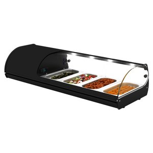 Neumarker Sushi or tapas Top Unit 4x 1/3 GN, 161W, from 2 to 6°C with Compressor on the Left Side