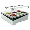 Neumarker Refrigerated Display Rectangular, 6 x 1/6 GN, from 4°C to 8°C, Countertop, White