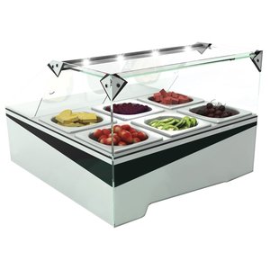 Neumarker Refrigerated Display Rectangular, 6 x 1/6 GN, from 4°C to 8°C, Countertop, White Neumarker Refrigerated Display Rectangular, 6 x 1/6 GN, from 4°C to 8°C, Countertop, White