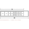 Neumarker Top unit for storing ingredients 2 x GN 1/2; 3 x GN 1/3; 3 x GN 1/3; 4 x GN 1/6, 2000x370x(h)440mm 180W from 2 to 8°C