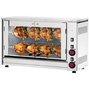 Neumarker Electric Rotisserie Grill 2 Splits, 8 Chickens, 3,5 kW with Drain Tap