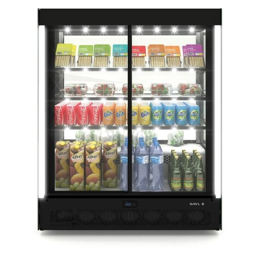 Neumarker Witryna chłodnicza prostokątna, od 4°C do 8°C, nastawna, czarna Neumarker Witryna chłodnicza prostokątna, od 4°C do 8°C, nastawna, czarna