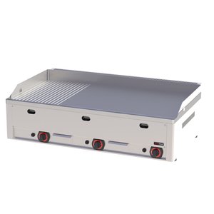 RedFox Countertop Gas Cast Iron Griddle 970 x 480 mm, 2/3 Smooth, 1/3 Ribbed, 3 Heating Zones, 12 kW RedFox Countertop Gas Cast Iron Griddle 970 x 480 mm, 2/3 Smooth, 1/3 Ribbed, 3 Heating Zones, 12 kW