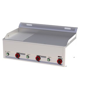 RedFox Countertop Electric Cast Iron Griddle 480 x 970 mm, 2/3 Smooth, 1/3 Ribbed, 3 Heating Zones, 9 kW, 400V RedFox Countertop Electric Cast Iron Griddle 480 x 970 mm, 2/3 Smooth, 1/3 Ribbed, 3 Heating Zones, 9 kW, 400V