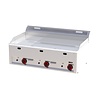 RedFox Countertop Gas Griddle 480 x 970 mm, 2/3 Smooth, 1/3 Ribbed, Chromed, 3 Heating Zones, 12 kW