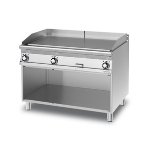 RM GASTRO Elektryczna płyta grillowa 1105 x 650 mm, gładka, superchromowana, 3 strefy grzewcze, 22,5 kW, 400V na podstawie półotwartej RM GASTRO Elektryczna płyta grillowa 1105 x 650 mm, gładka, superchromowana, 3 strefy grzewcze, 22,5 kW, 400V na podstawie półotwartej