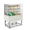 RedFox Refrigerated Display Rectangular, 4 x 1/1 GN, from 4°C to 8°C, Stationary Open to the Sides with LED Lighting, Wenge Colour