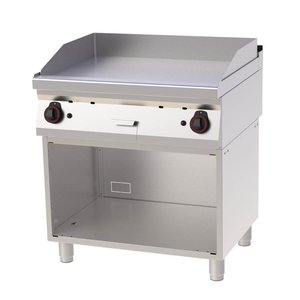 RedFox Gas Griddle 796 x 510 mm, Smooth, Chromed, 2 Heating Zones, 14 kW on Half-Open Base RedFox Gas Griddle 796 x 510 mm, Smooth, Chromed, 2 Heating Zones, 14 kW on Half-Open Base