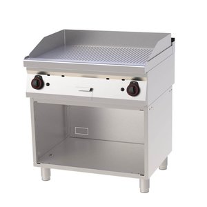 RedFox Gas Griddle 796 x 510 mm, Ribbed, 2 Heating Zones, 14 kW on Half-Open Base RedFox Gas Griddle 796 x 510 mm, Ribbed, 2 Heating Zones, 14 kW on Half-Open Base