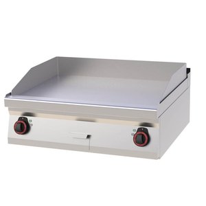 RedFox Elektryczna płyta grillowa 796 x 510 mm, gładka, chromowana, 2 strefy grzewcze, 9 kW, 400V, nastawna