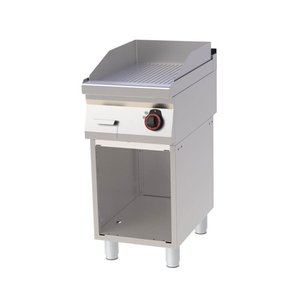 RedFox Elektryczna płyta grillowa 396 x 510 mm, ryflowana, żeliwna, 4,5 kW na podstawie półotwartej RedFox Elektryczna płyta grillowa 396 x 510 mm, ryflowana, żeliwna, 4,5 kW na podstawie półotwartej