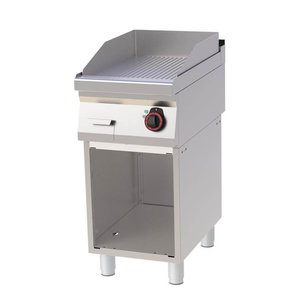 RedFox Elektryczna płyta grillowa 396 x 510 mm, ryflowana, chromowana, 4,5 kW na podstawie półotwartej RedFox Elektryczna płyta grillowa 396 x 510 mm, ryflowana, chromowana, 4,5 kW na podstawie półotwartej