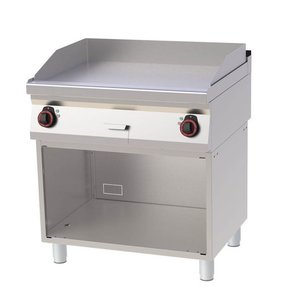 RedFox Elektryczna płyta grillowa 796 x 510 mm, gładka, chromowana, 2 strefy grzewcze, 9 kW na podstawie półotwartej RedFox Elektryczna płyta grillowa 796 x 510 mm, gładka, chromowana, 2 strefy grzewcze, 9 kW na podstawie półotwartej