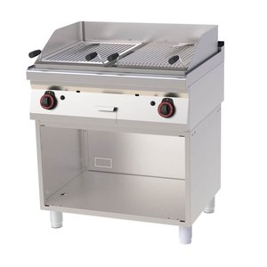 RedFox Gas Charbroiler 2x 380 x 520 mm, 2 Heating Zones, 13 kW on Half-Open Base RedFox Gas Charbroiler 2x 380 x 520 mm, 2 Heating Zones, 13 kW on Half-Open Base