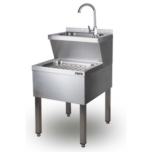Saro Janitorial Wash Basin, 700x500x(h)850 mm with Perforated Stand and Battery Saro Janitorial Wash Basin, 700x500x(h)850 mm with Perforated Stand and Battery