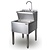 Saro Janitorial Wash Basin, 700x500x(h)850 mm with Perforated Stand and Battery