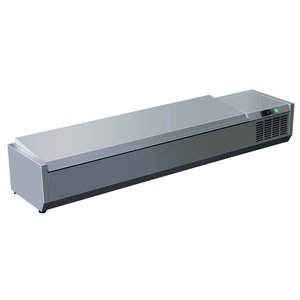 Saro Top unit for storing ingredients 8x GN 1/3, 1800x395x(h)280mm 150W from 2 to 8°C with Stainless Steel Lid Saro Top unit for storing ingredients 8x GN 1/3, 1800x395x(h)280mm 150W from 2 to 8°C with Stainless Steel Lid