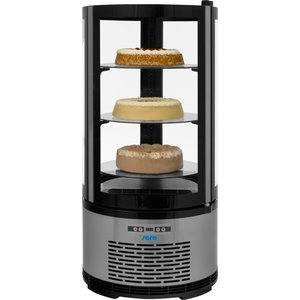 Saro Cake Showcase Round, 100 L, from 2°C to 8°C, Countertop, Black-Silver