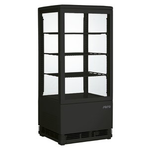 Saro Wyprzedaż - Witryna chłodnicza kwadratowa, 78 L, od 0°C do 12°C, nastawna, wentylowana czarna