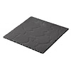 REVOL Rectangular ceramic tray with slate effect, matt slate style color Basalt Square Plate line REVOL