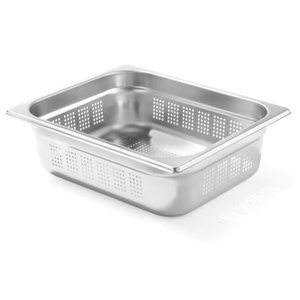 Hendi Stainless Steel Gastronorm Container 1/2 100 mm, Perforated
